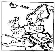读欧洲西部地区图,回答:(1)山脉A山脉,B山脉.(2