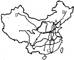 读我国铁路干线示意图,回答以下问题:(1)填出图