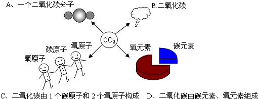 如图,小林对二氧化碳化学式表示的意义有如下