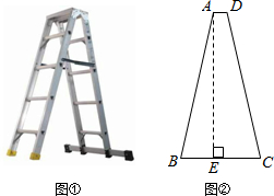 超市中的登高梯如图①所示,它的横断面是等腰