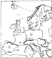 欧洲西部的主要半岛、临海、山脉和河流 1\/3