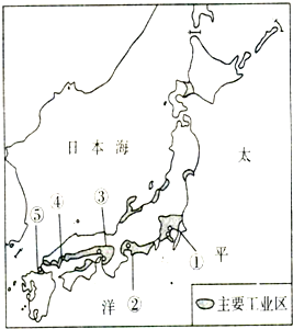 读日本工业分布图回答下列问题(1)日本海岸线