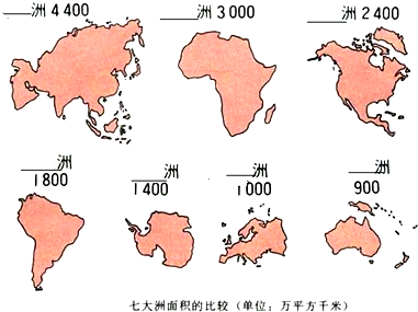 在图中认读各大洲轮廓图并填注大洲名称图片