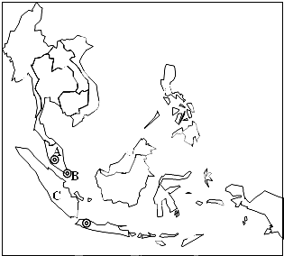 读东南亚地图,完成下列各题