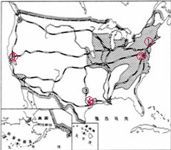 读美国工业区分布图和美国农业区分布图,回