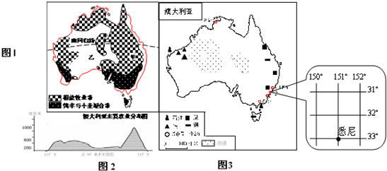 读图,完成下列各题.(1)读图3,澳大利亚的工业城
