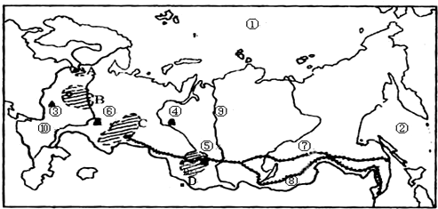 读俄罗斯图填空:(1)俄罗斯是世界上面积最大的