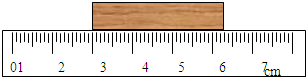 如图所示,用刻度尺测量木块的长度.此刻度尺的分度值是