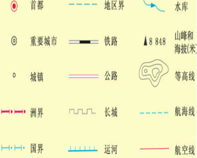 下列地图上常见的图例中,便是山峰的是 - 初中地理