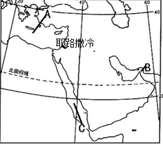 读中东地区图,完成以下各题:(1)中东作为东西方