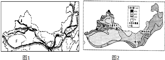 读"西北地区图"(图1,图2),完成下列问题.