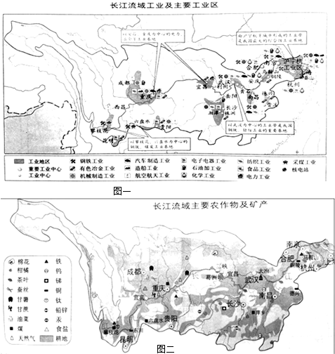 读长江流域的图一,图二,完成下列问题.