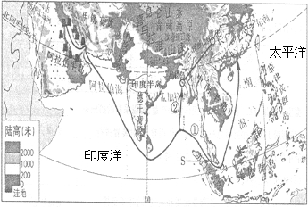 读世界局部地区图,完成下列问题.(1)请在图中适
