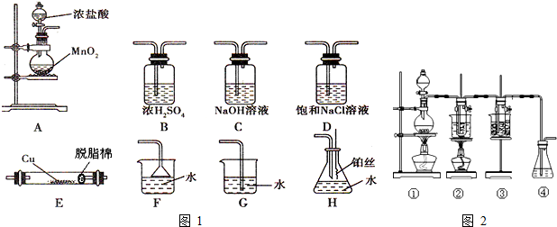 (一)如图1所示为常见气体的制备、除杂、性质