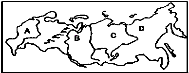 读俄罗斯简图,回答下列问题地形区A B C D 俄