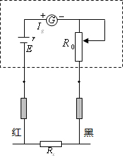 万用表欧姆档电路原理如图,Rx是待测电阻,当R