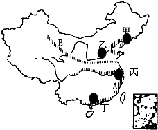 如图是中国工业地带的分布示意图,读图回答33-34小题.图片