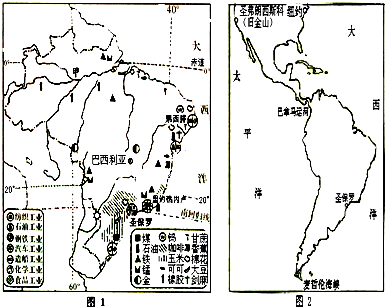 读\巴西农业,矿产和工业分布图\及\美洲部分