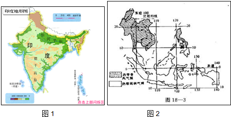 分别是图1的地形分布图和图2东南亚气候
