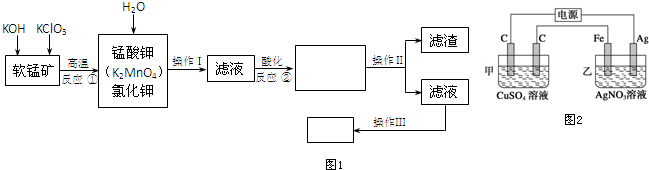 图1是工业上用软锰矿(主要含mno)制备高锰酸钾晶体的一种工艺流程