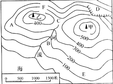 (2013秋丰泽区校级期中)读"等高线地形图",回答