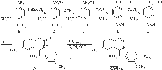 罂粟碱是一种异高中型生物碱,其盐酸盐可用于3喹啉哪2在图片