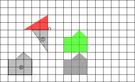 小小设计师(1)在方格子中画出图①绕O顺时针方