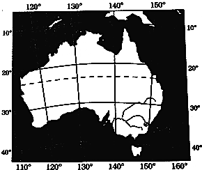 读澳大利亚略图,完成下列要求.(1)按高、中、