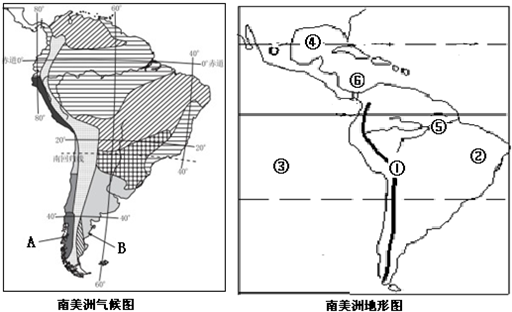 读南美洲气候图和南美洲地形图,完成下列问题.