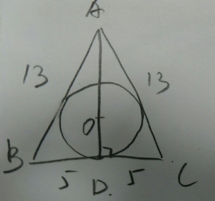 求不用内切圆半径公式算出内切圆的半径,非常