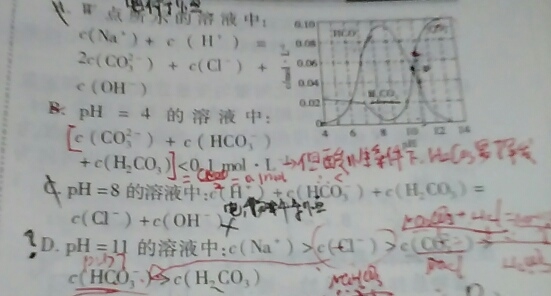 25摄氏度时,0.1mol碳酸钠和盐酸混合后所得的