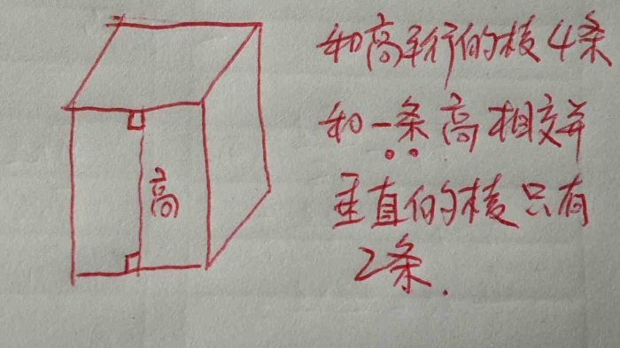一个长方体中,和一条高互相平行的棱有几条?和