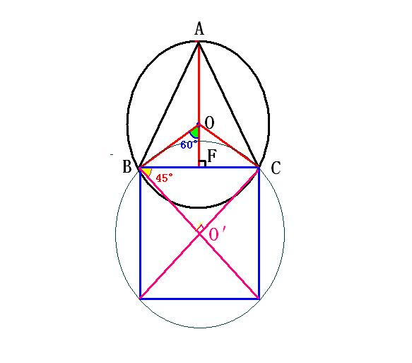 如图,已知正三角形ABC外接圆的半径为4,求以