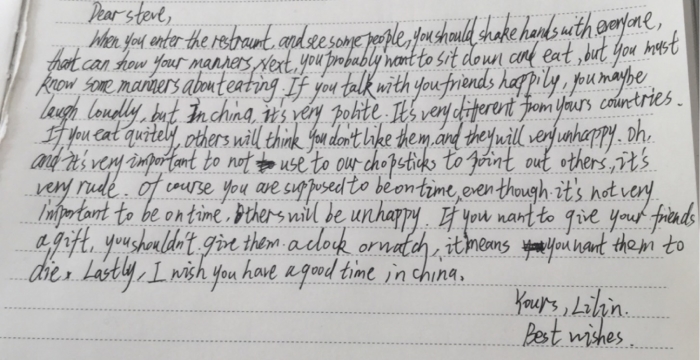 检查英语作文啦 包括格式内容拼写 谢谢大家