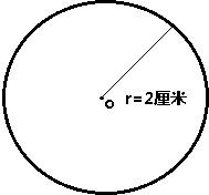 用圆规画一个半径为2厘米的圆,并用字母"o"标出圆心.