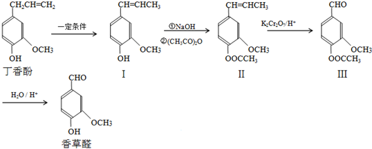 (2010广州二模)香草醛是食品添加剂的增香原料,可由丁香酚经以下反应