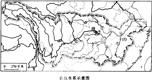 (3)湖泊名稱⑤ 洞庭湖 洞庭湖,⑥ 鄱陽