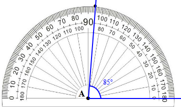 过a点画85度的角 