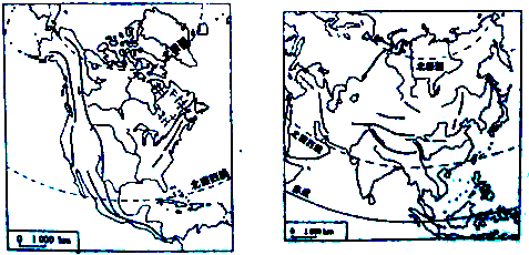 北美洲緯度位置大致相同,大部分都位於   (溫度帶),氣候複雜多樣