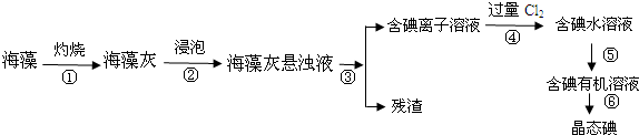 方程式: cl 2i =i 2cl cl 2i =i 2cl ; (3)提取碘的過程