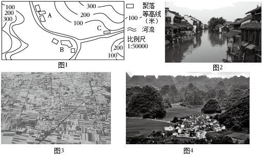 团块状聚落图图片